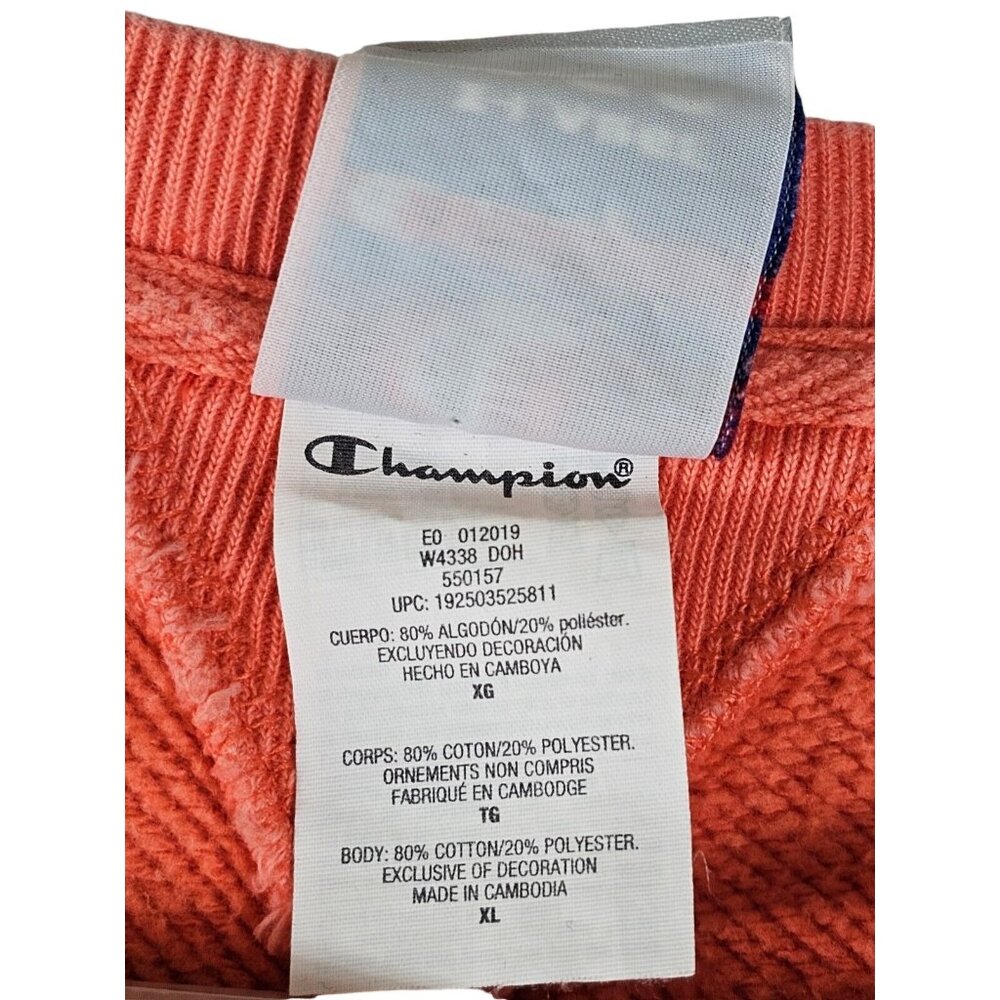 Champion 100 Year Anniversary Crewneck Sweatshirt - Coral - Women's Size XL - Picture 10 of 12